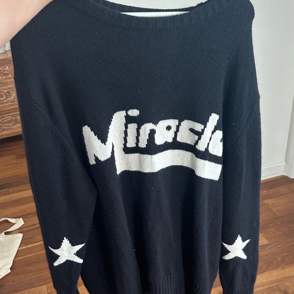 Miracle Women's Black Sweater with White Stars